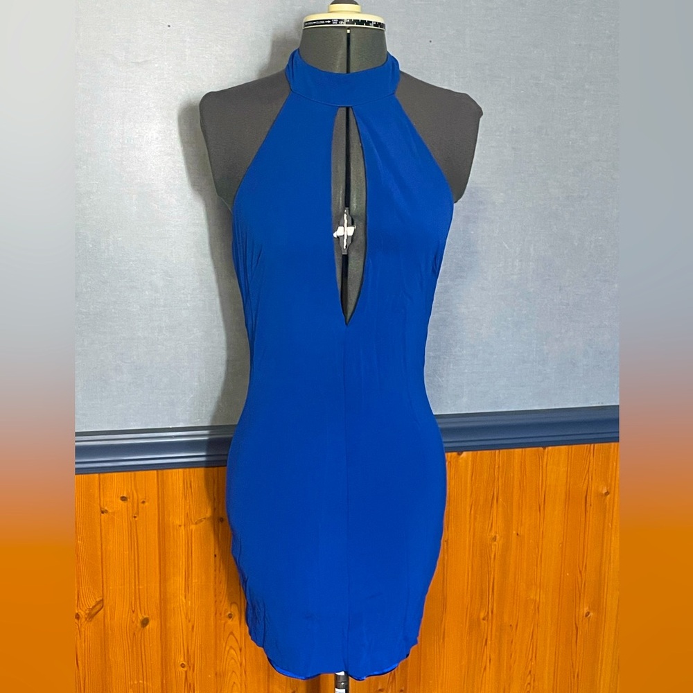 EUC-Elegant Blue Halter Dress